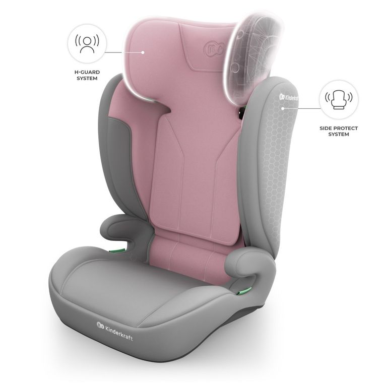 Kinderkraft, I-Spark 2 Plus, i-Size, scaun auto, pink, 100-150 cm