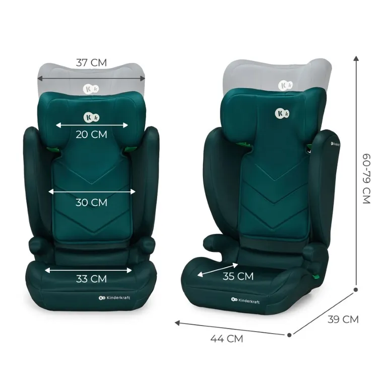 Kinderkraft, I-Spark, scaun auto, 100-150 cm, Green