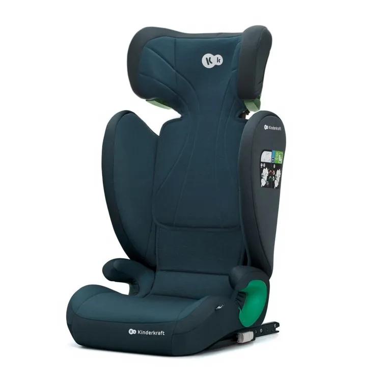Kinderkraft, Junior Fix 2, I-Size, scaun auto pentru copii, Harbour Blue, 100-150 cm, 15-36 kg