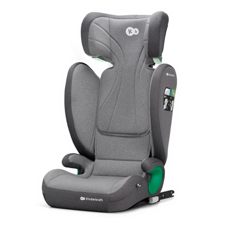 Kinderkraft, Junior Fix 2, I-Size, scaun auto pentru copii, Rocket Grey, 100-150 cm, 15-36 kg