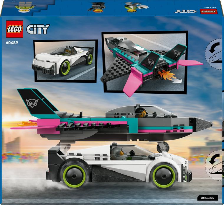 LEGO City, Avion cu reactie vs masina, 60489