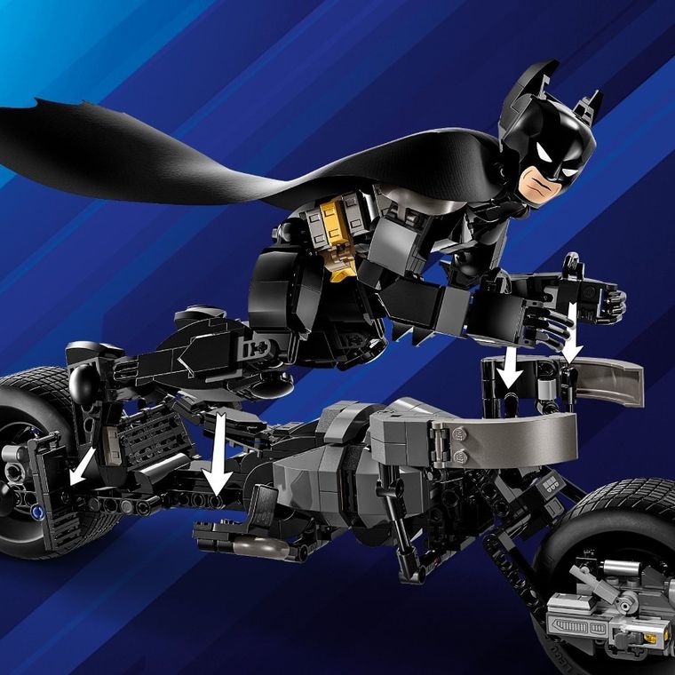 LEGO DC Batman, Figurina de constructie Batman si motocicleta Bat-Pod, 76273