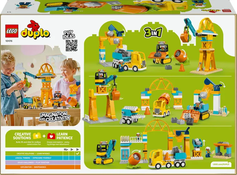 LEGO DUPLO Town, Santier si vehicule de constructii 3 in 1, 10476