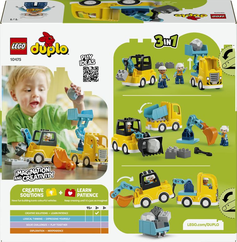 LEGO DUPLO Town, Vehicule de constructii 3 in 1, 10475