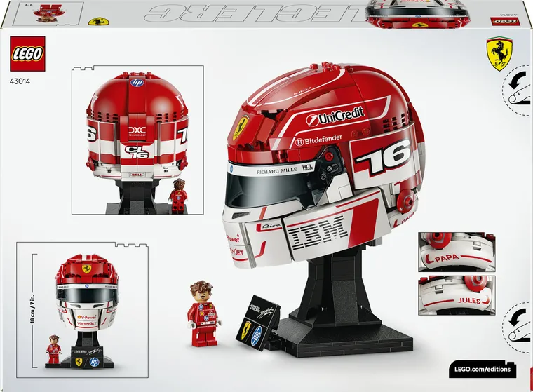 LEGO Editions Formula 1, Casca lui Charles Leclerc Scuderia Ferrari HP, 43014
