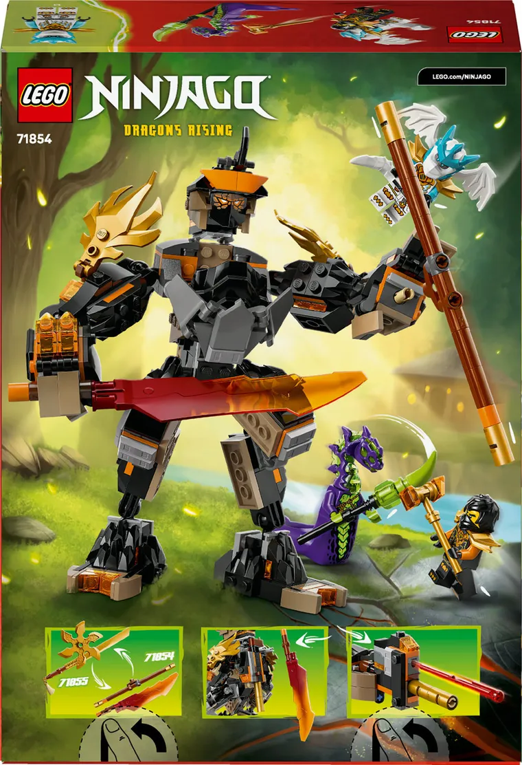 LEGO NINJAGO, Robotul de misiune al lui Cole si dragonul Zane, 71854