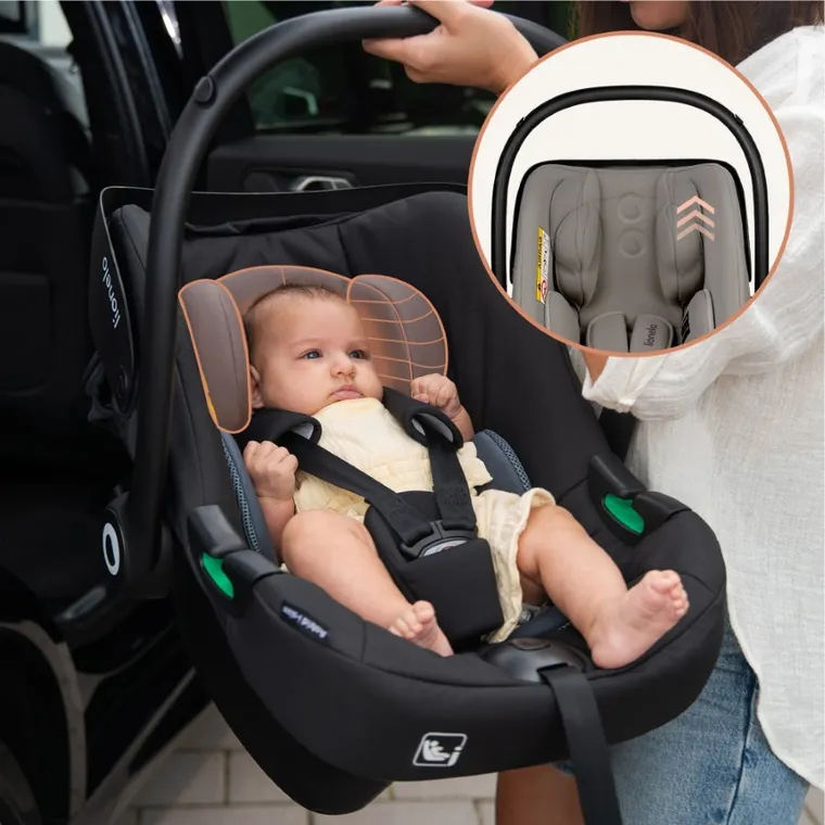 Lionelo, Astrid, i-Size, scaun auto cu baza, Beige Taupe