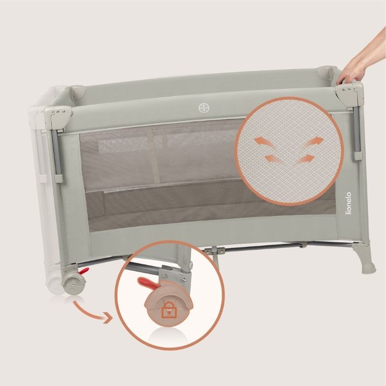 Lionelo, Ellen, patut de calatorie cu extensie mare 3in1, Beige