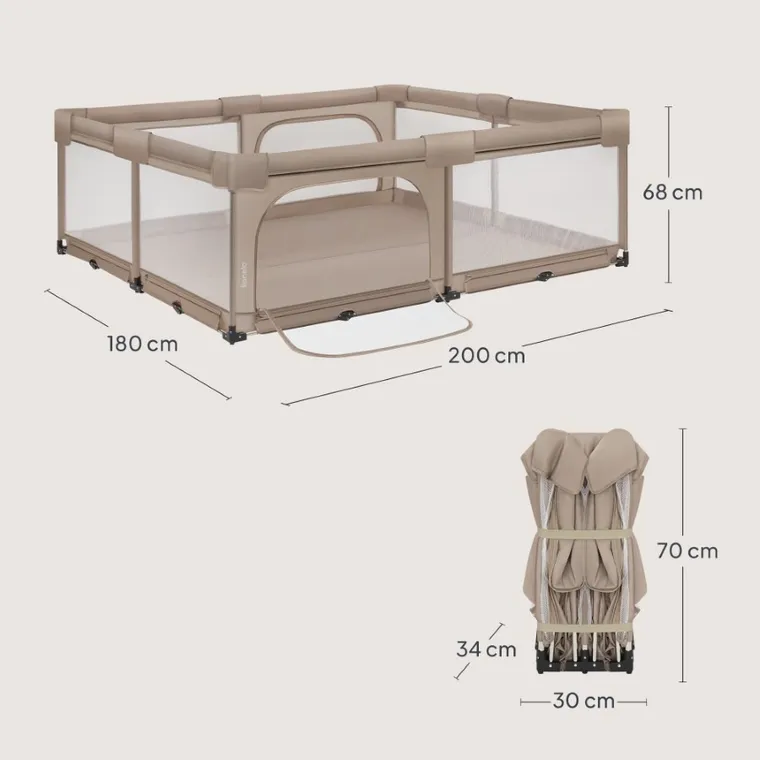 Lionelo, Florence XL Easy Fold, tarc pentru copii, Beige Sand