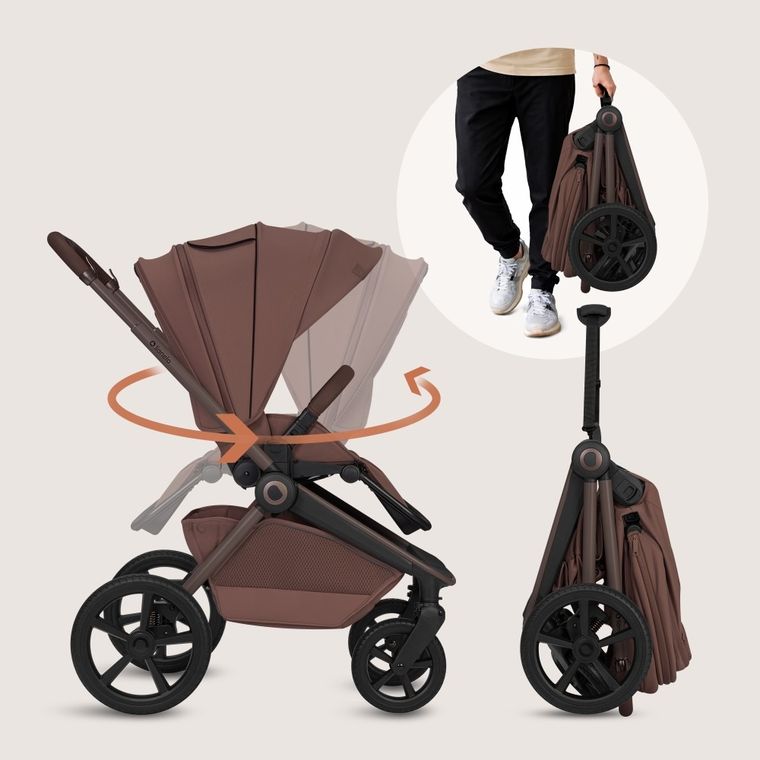 Lionelo, Freya, carucior multifunctional 2in1, Brown Chocolate