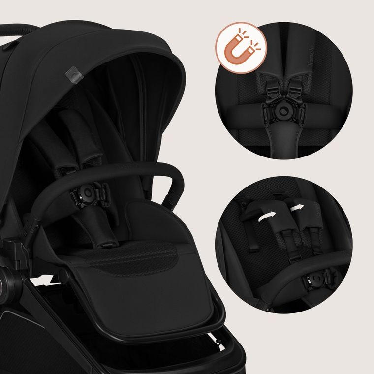 Lionelo, Freya, carucior multifunctional 3in1, Black Onyx