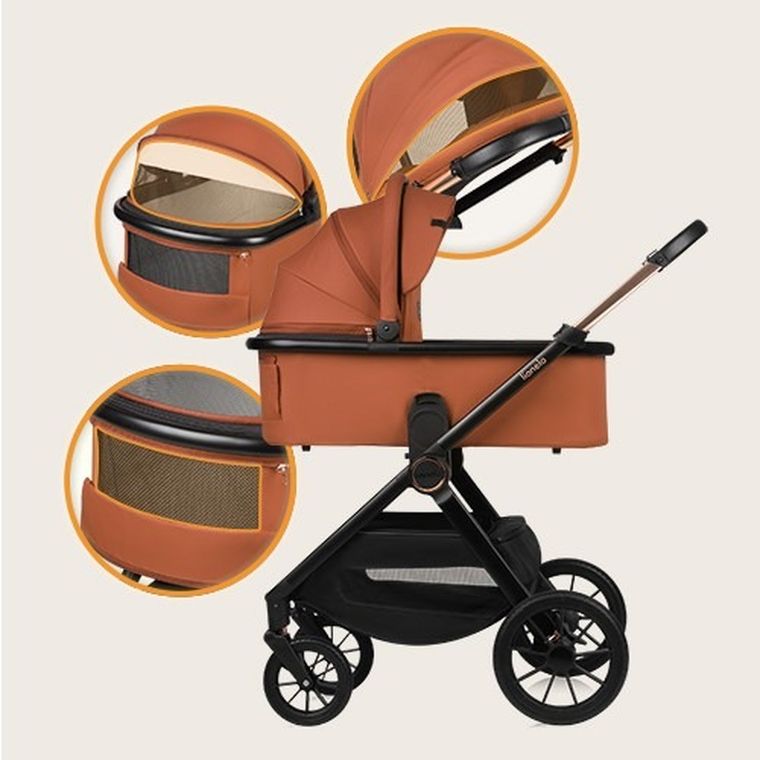 Lionelo, Layla, carucior multifunctional, 3in1, Brown Rust