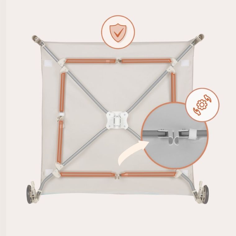 Lionelo, Mille Plus, parcul de joaca pentru copii, Grey Beige