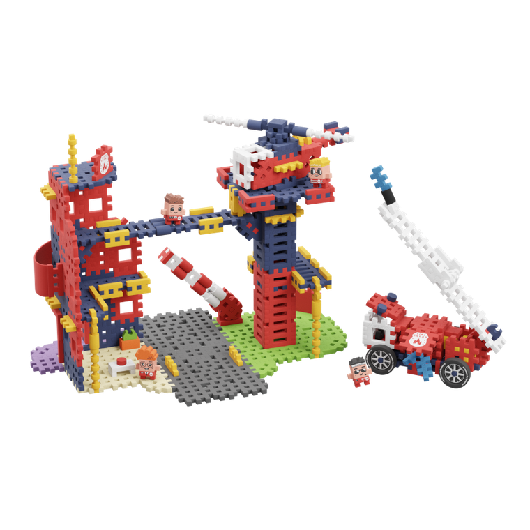 Marioinex, Mini Waffle, City, Statia de pompieri, set de constructie, 280 piese