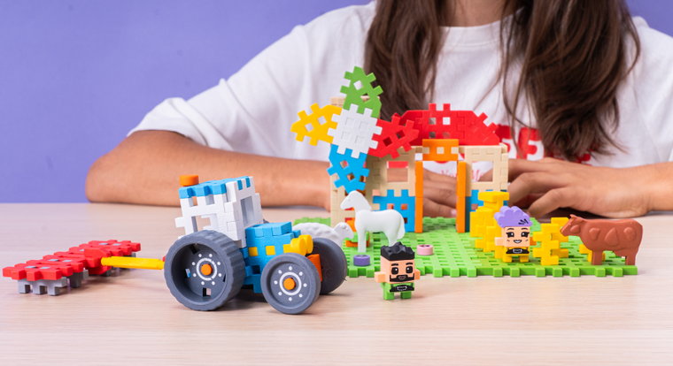 Marioinex, Mini Waffle, Fermier, set de constructie, 109 piese