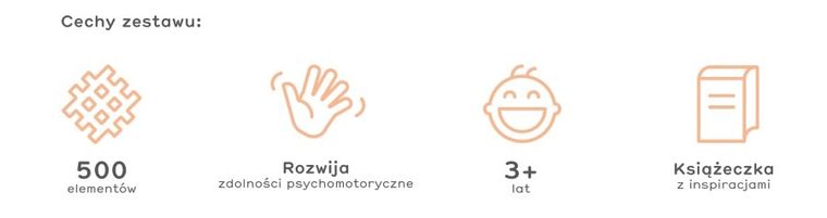 Marioinex, Mini Waffle, Pastel, set de constructie, 500 piese