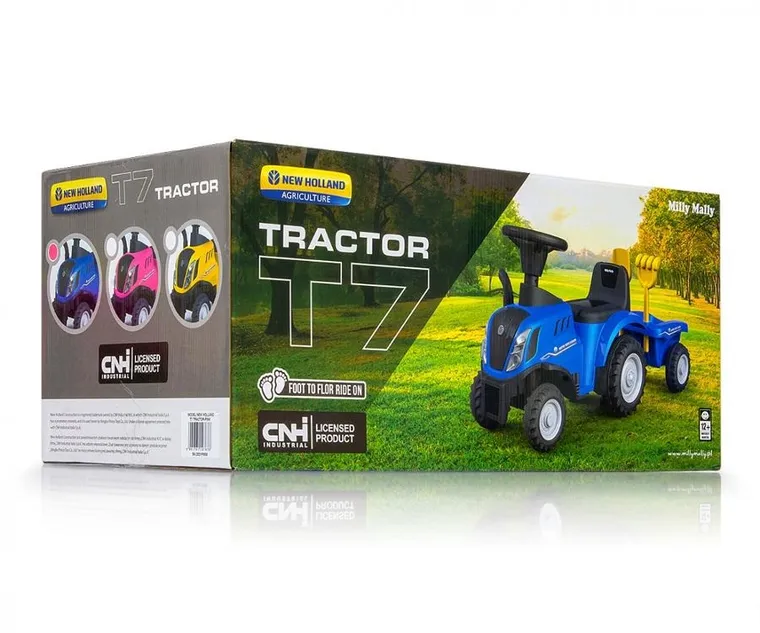 Milly Mally, Tractor New Holland T7, masinuta fara pedale, albastru