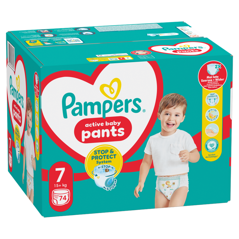 Pampers Pants, scutece-chilotel marimea 7, 17 kg+, 74 buc.