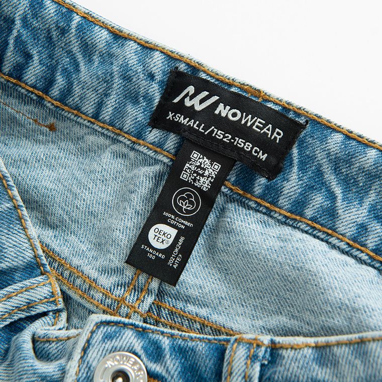 Pantaloni scurti ajustabili din denim, croiala slim NOWEAR