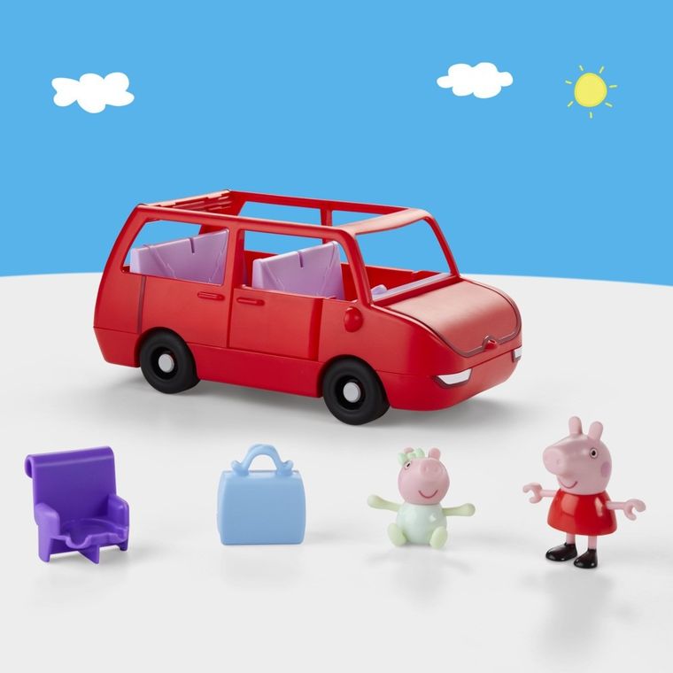 Peppa Pig, Peppa's Big Family Car, set de joaca cu figurine