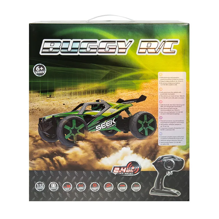 Race Xtreme, Buggy, masinuta cu telecomanda, 1:12, 2.4 GHz, verde, 30 cm