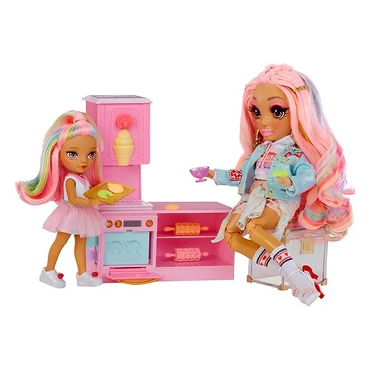 Rainbow High, Littles Dolls, Dessert Shop, Kandy, papusa fashion cu accesorii