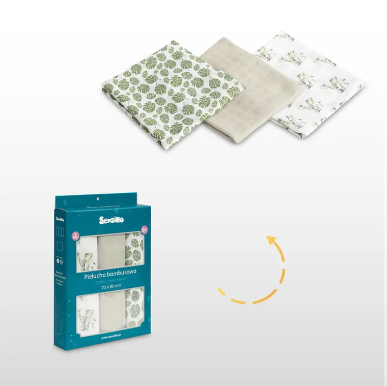 Sensillo, scutec din bambus, dinozauri, 70-80 cm, 3 buc.