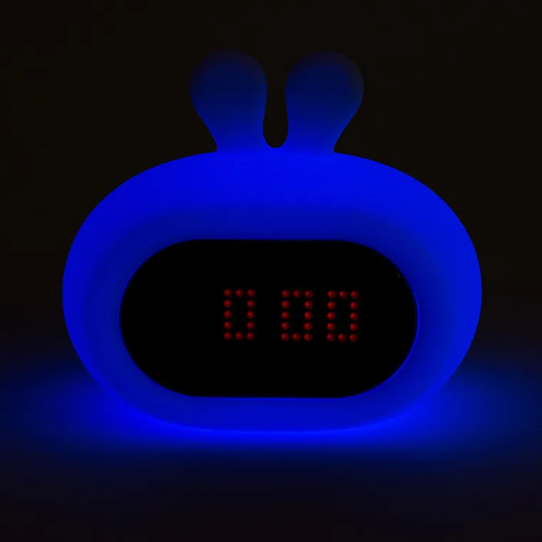 Smiki, Iepuras, lampa din silicon cu LED si ceas