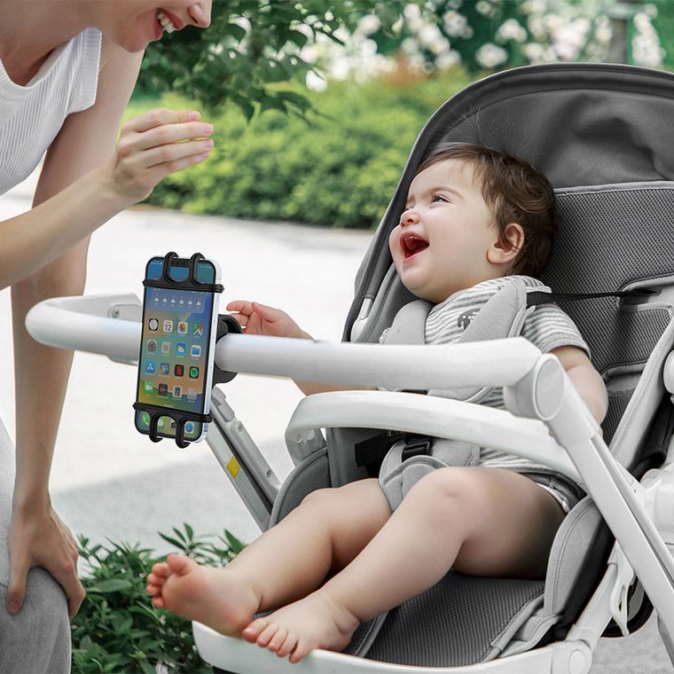 Smiki, Little Adventurer, suport pentru telefon din silicon, negru