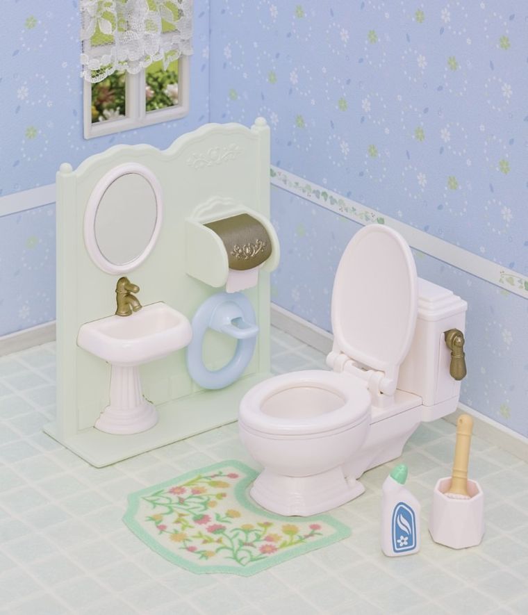 Sylvanian Families, Baie cu toaleta, set cu figurine, 5740