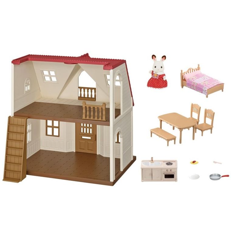 Sylvanian Families, Casa rustica primitoare, set de inceput cu figurina, 5242/5303