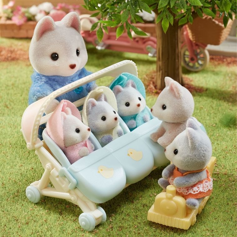 Sylvanian Families, Catelusii gemeni Husky, set de figurine, 5638