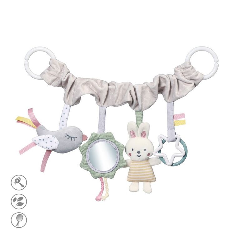 BabyOno, jucarie educativa - agatatoare pentru carucior si scaun auto, nature