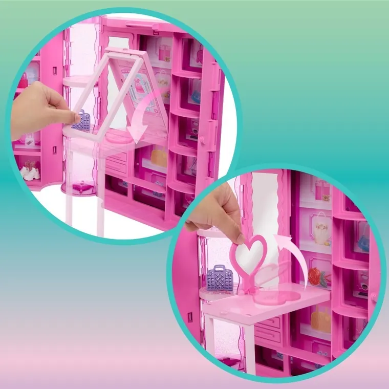 Barbie, Dream Closet 3.0, Casa de Barbie, set de joaca cu papusa si accesorii