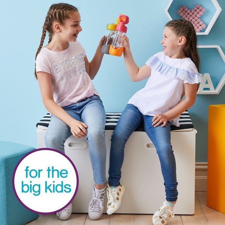 B.Box, bidon de tritan cu pai, Blue Slate, 450 ml