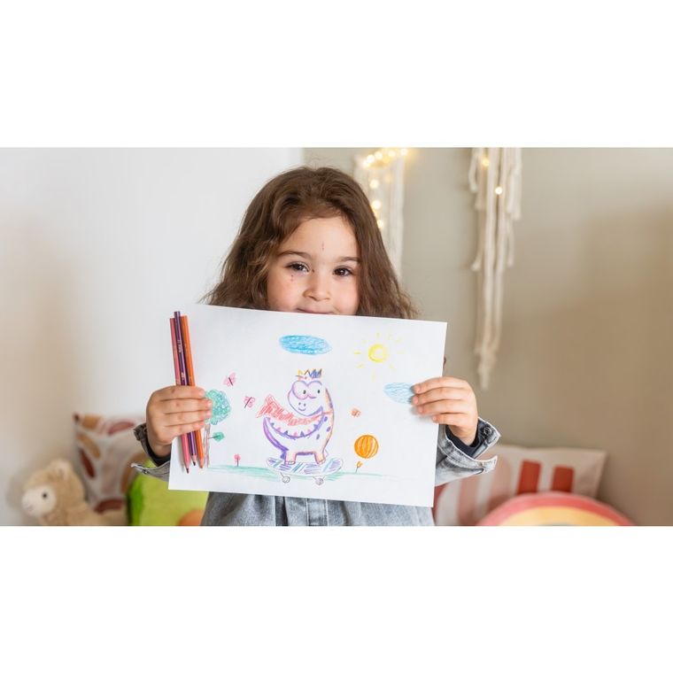 Bic, Kids, Evolution Stripes, creioane colorate, 18 culori