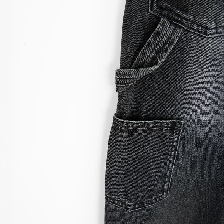 Blugi ajustabili cenusii-negri cu croiala super baggy unisex NOWEAR