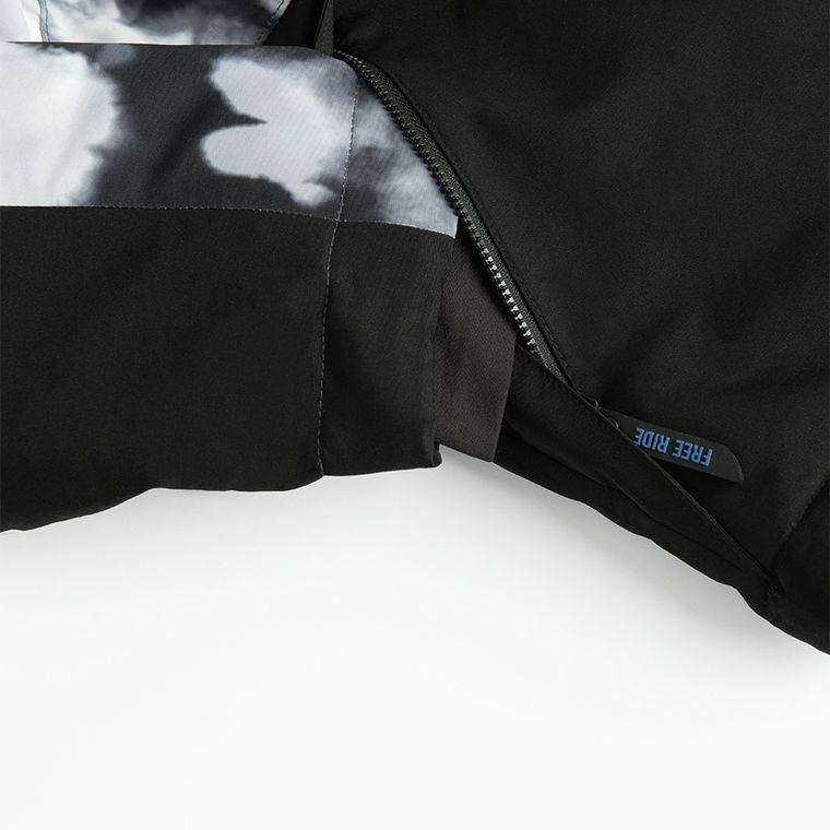 Cool Club, Geaca de schi impermeabil pentru baieti, cu gluga, negru-alb