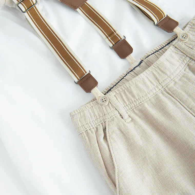 Cool Club, Set pentru baieti, Camasa cu maneca scurta, Pantaloni din textil, Bretele, mix