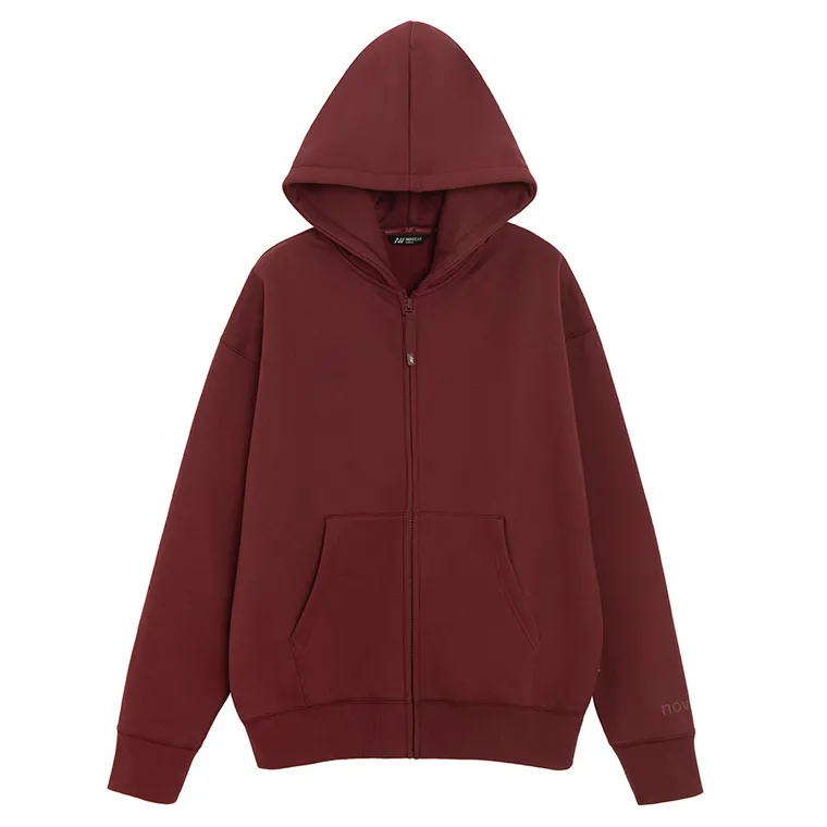 Hanorac oversize bordo cu fermoar unisex NOWEAR