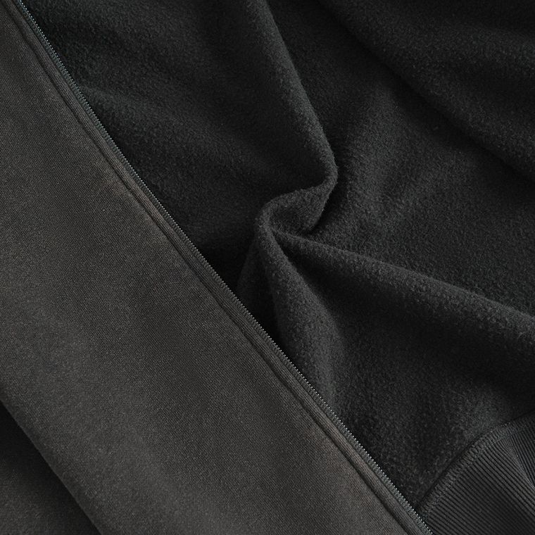 Hanorac oversize negru cu fermoar NOWEAR
