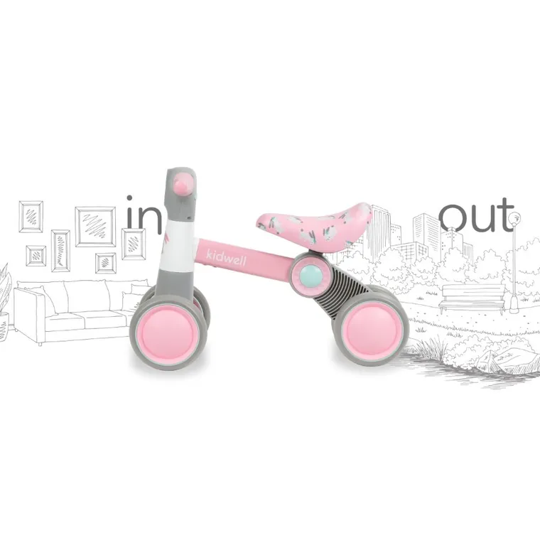 Kidwell, Petito Bunny, mini bicicleta de echilibru cu 4 roti