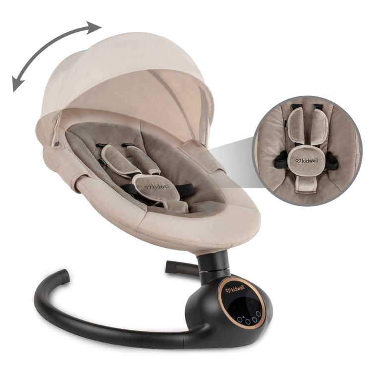Kidwell, Reve, Scaun electric pentru bebelusi, 2in1, bej-auriu