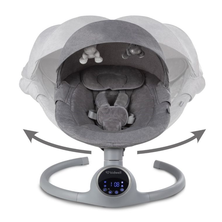 Kidwell, Reve, Scaun electric pentru bebelusi, 2in1, gri-argintiu