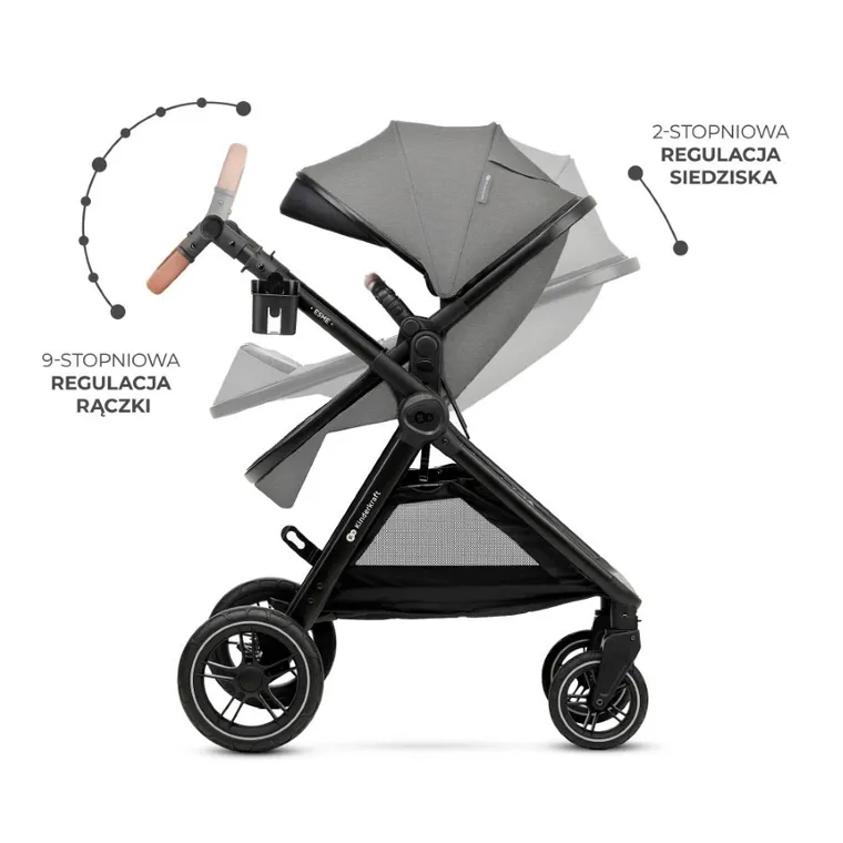 Kinderkraft, Esme Pro, carucior multifunctional 3in1, Moonlight Grey