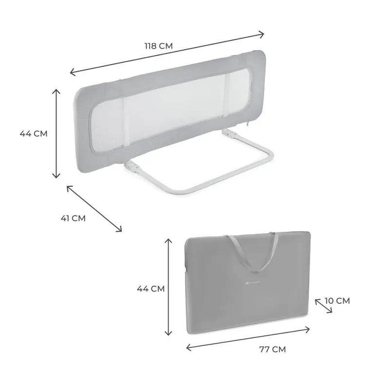 Kinderkraft, Guard and Dream, bariera pentru patut, Light Grey