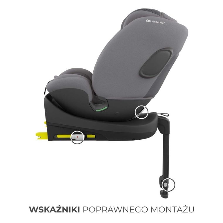 Kinderkraft, I-Fix, scaun auto, 61-150 cm, gri