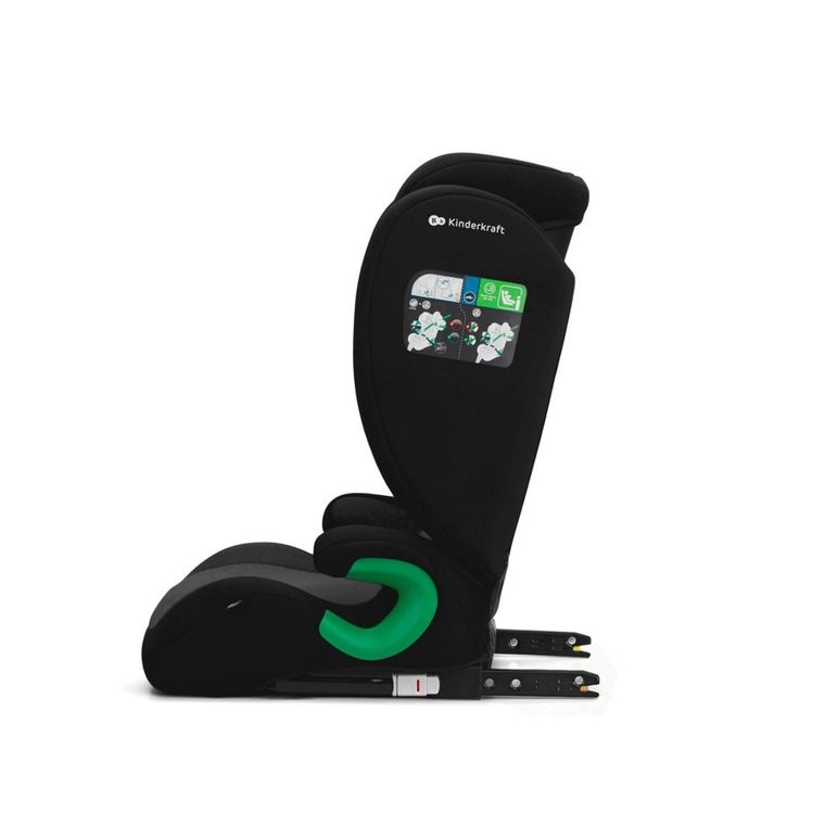 Kinderkraft, Junior Fix 2, I-Size, scaun auto pentru copii, Graphite Black, 100-150 cm, 15-36 kg