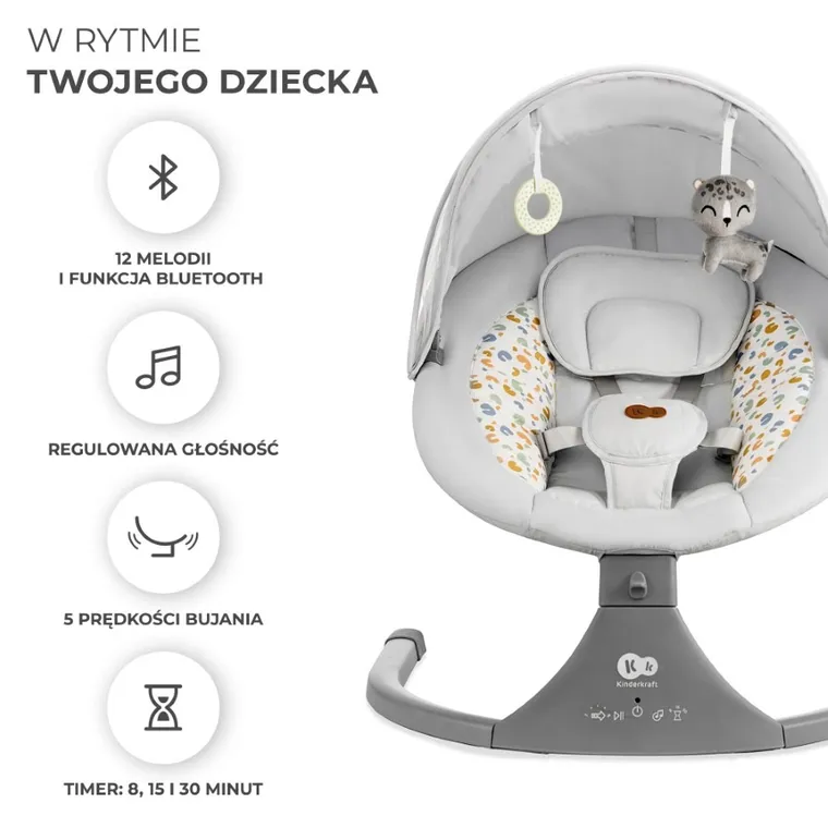 Kinderkraft, Lumi 2, balansoar electric 2in1, Light Grey