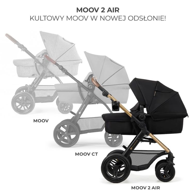 Kinderkraft, Moov 2 Air, carucior multifunctional 3in1, Pure Black